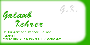 galamb kehrer business card